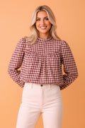 The Maisie Plaid Pleated Blouse