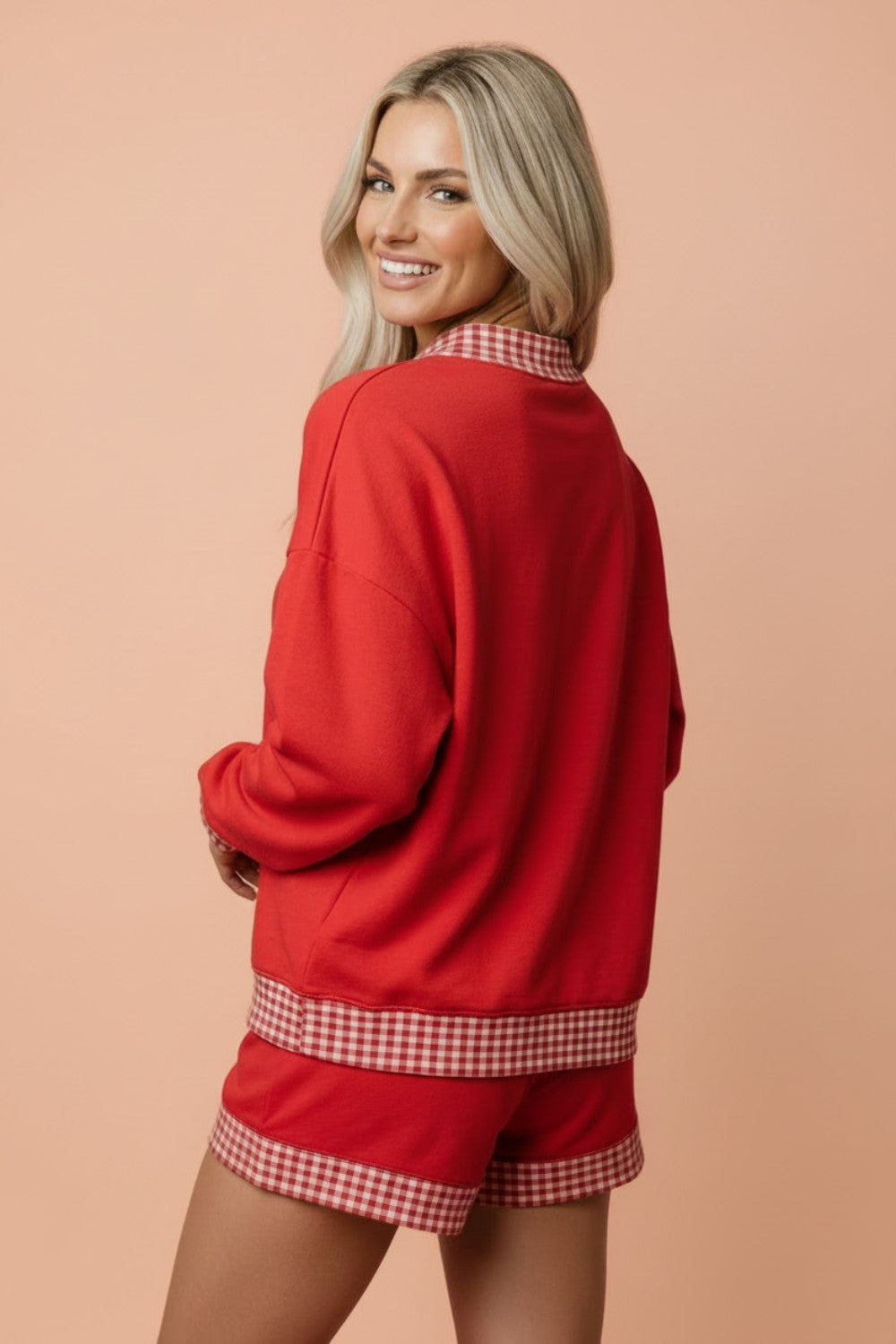 The Brynlee Rose Gingham Shorts Set