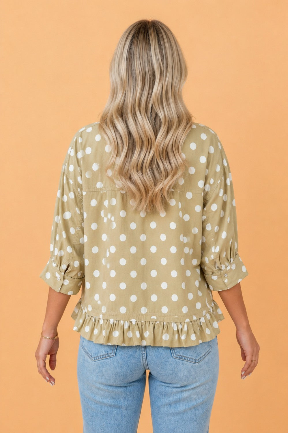 The Layla Ruffle Polka Dot Shirt
