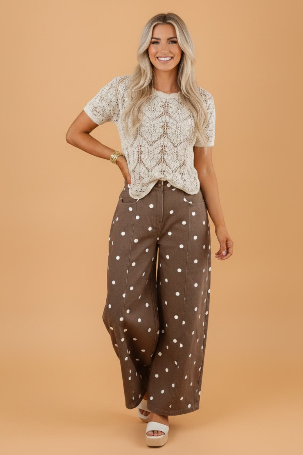 The Maeve Polka Dot Denim Jeans