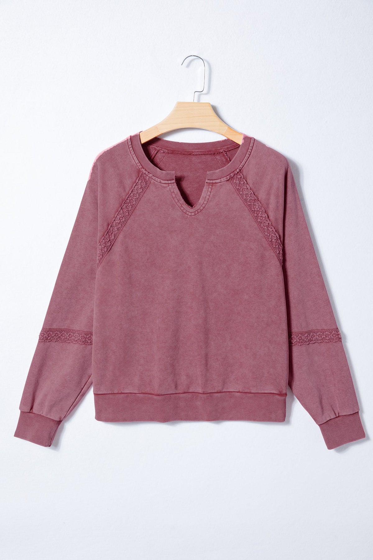 The Gemma Lace Patchwork Mineral Wash Sweatshirt