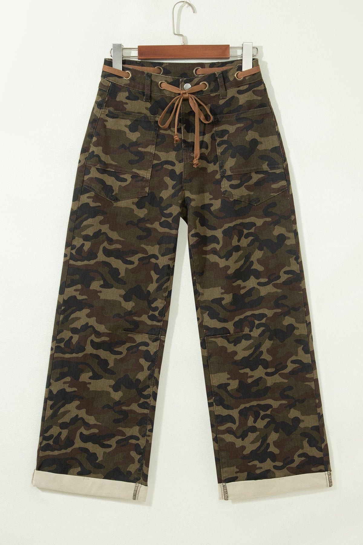 The Stevie Camo Tie Waist Jeans