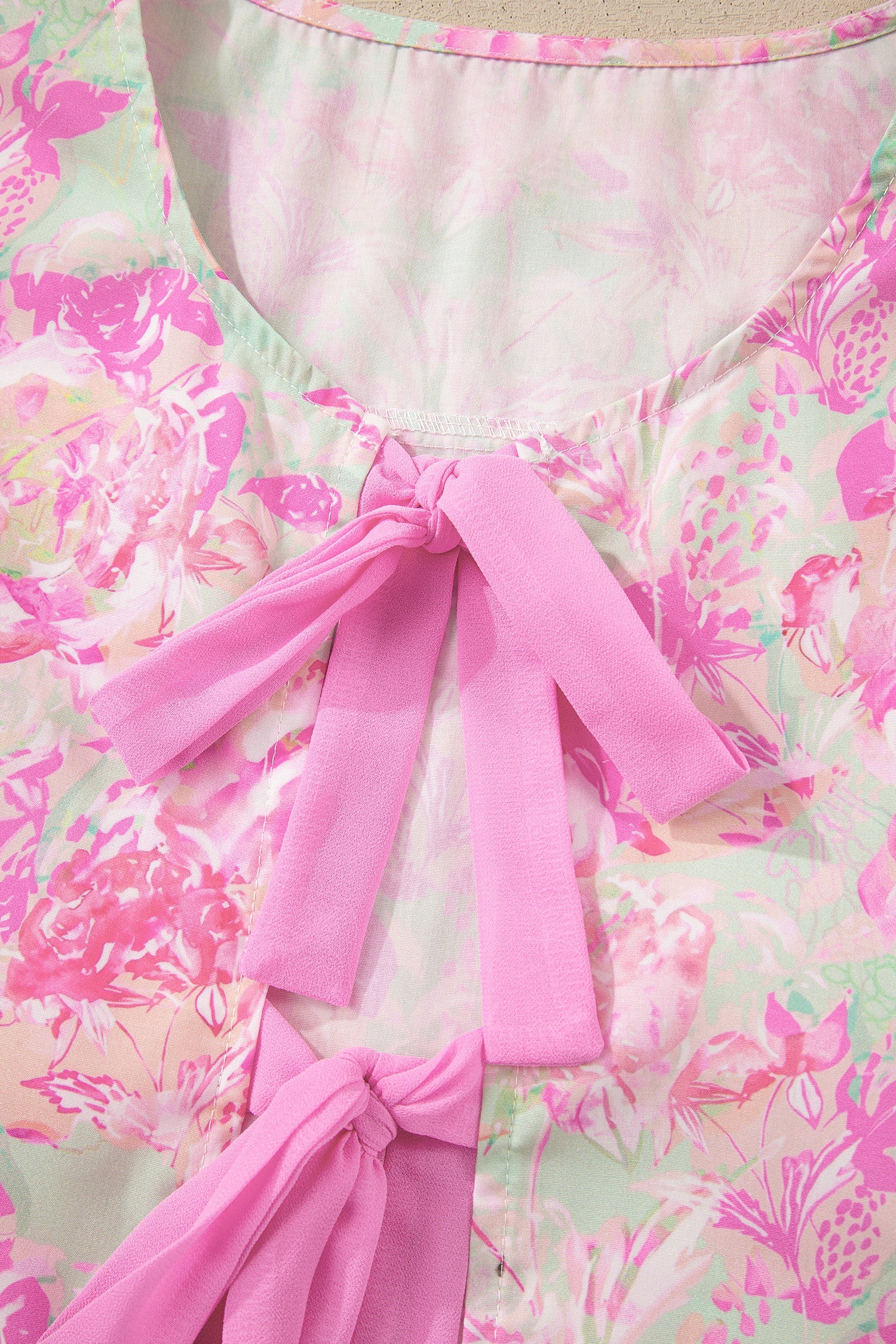 The Madelyn Floral Ribbon Tie Blouse
