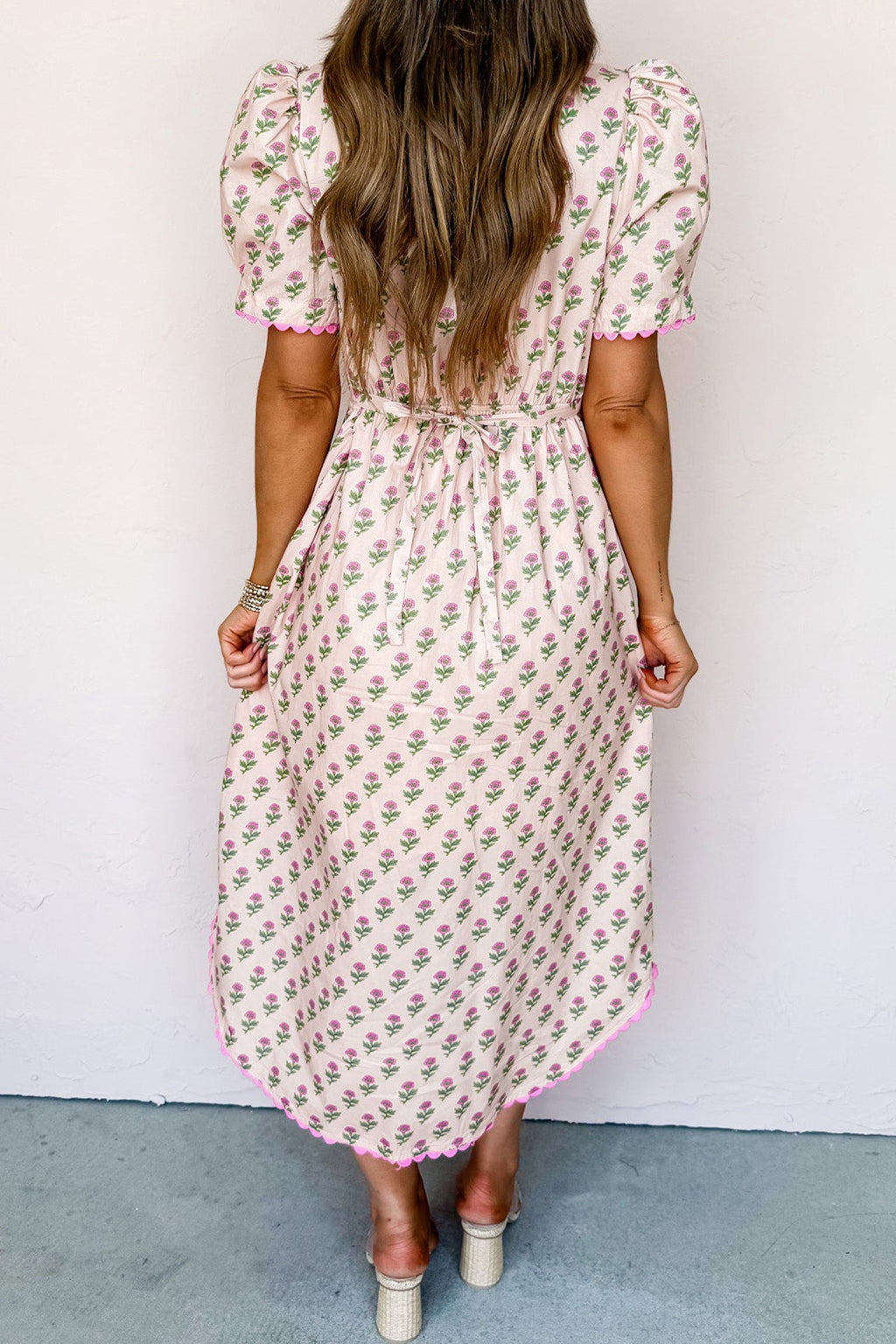 The Floral Scallop Adelynn Trim Maxi Dress