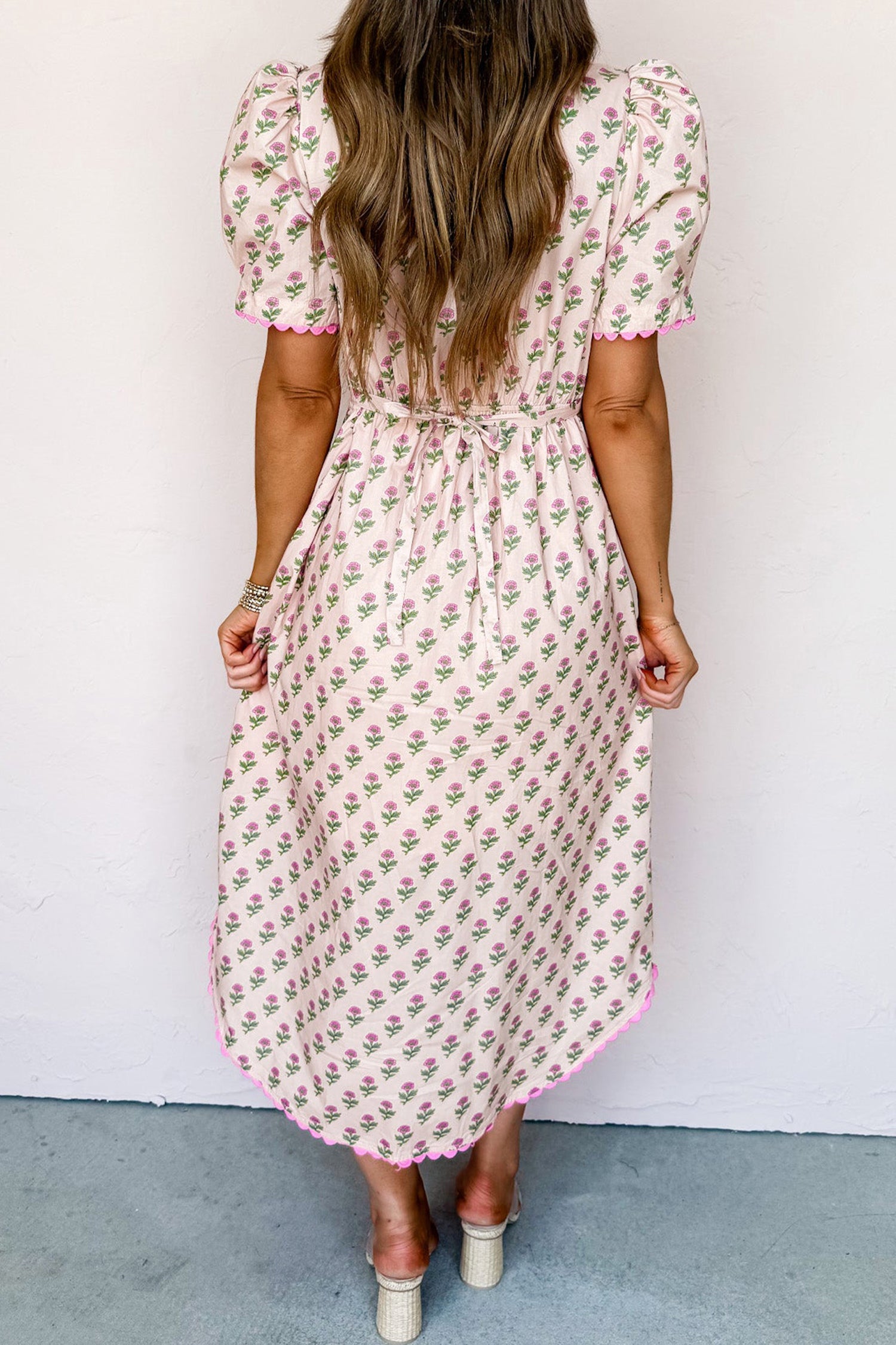 The Floral Scallop Adelynn Trim Maxi Dress