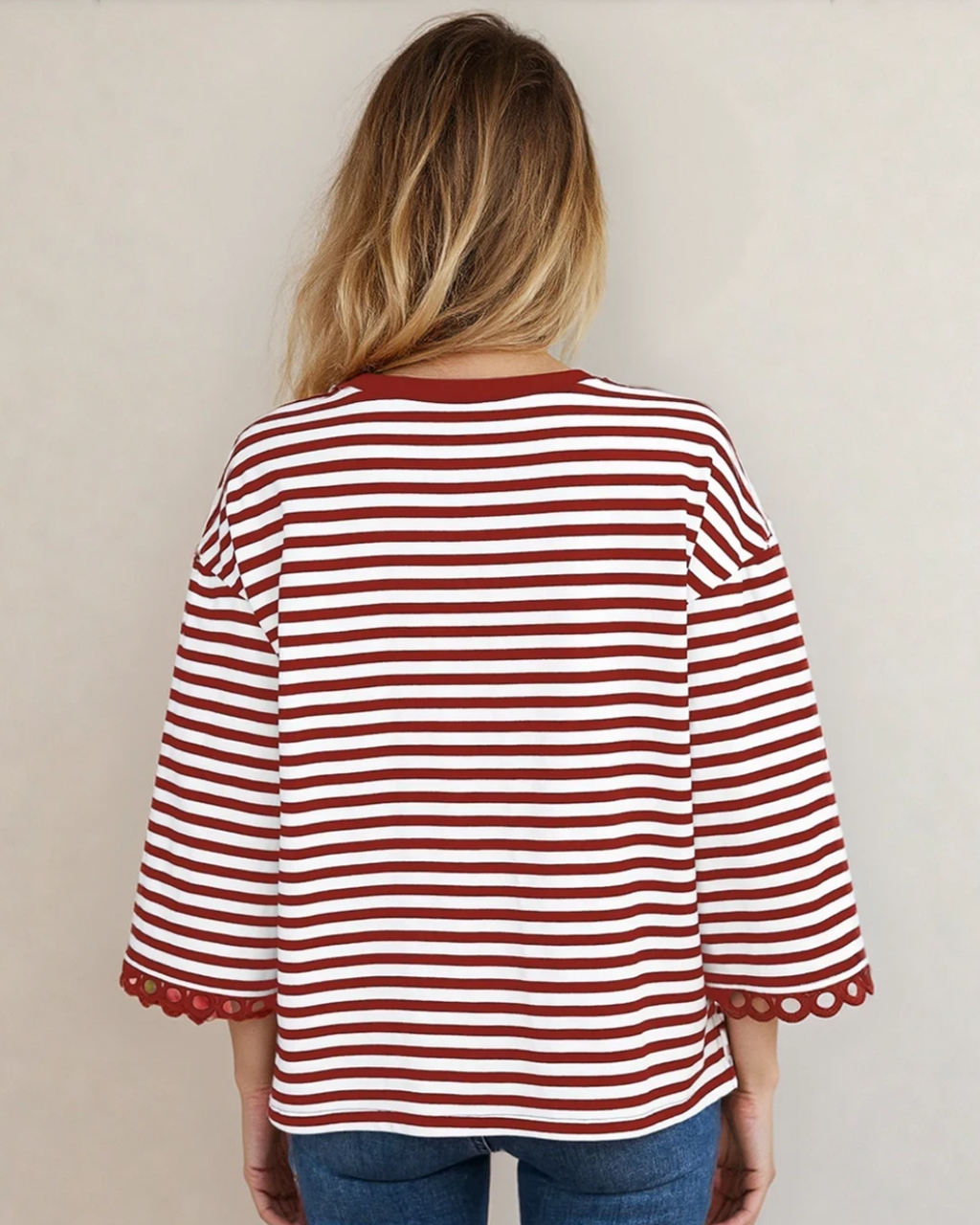 The Amira Lace Trim Bell Sleeve Top