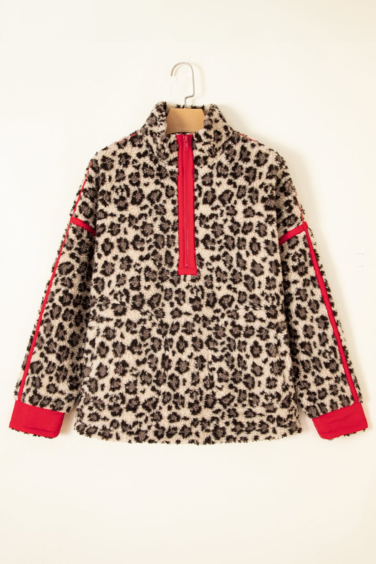 The Lily Rose Leopard Fleece Half Zip Sweatshirt