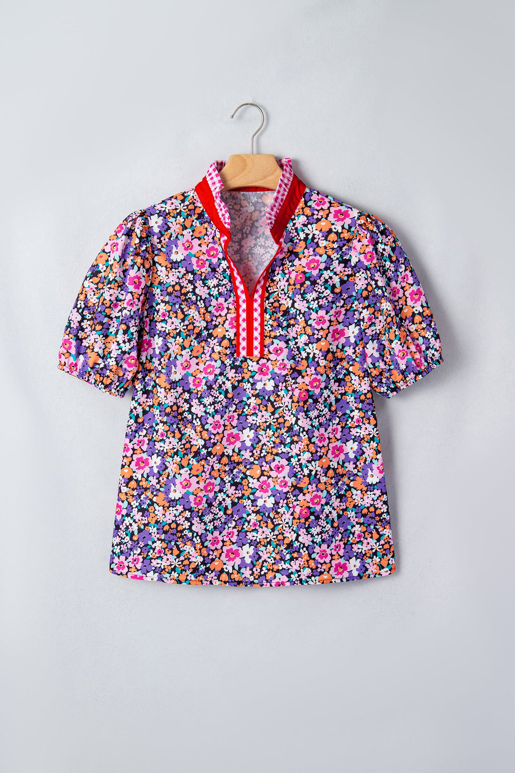 The Madeline Floral Gingham Blouse