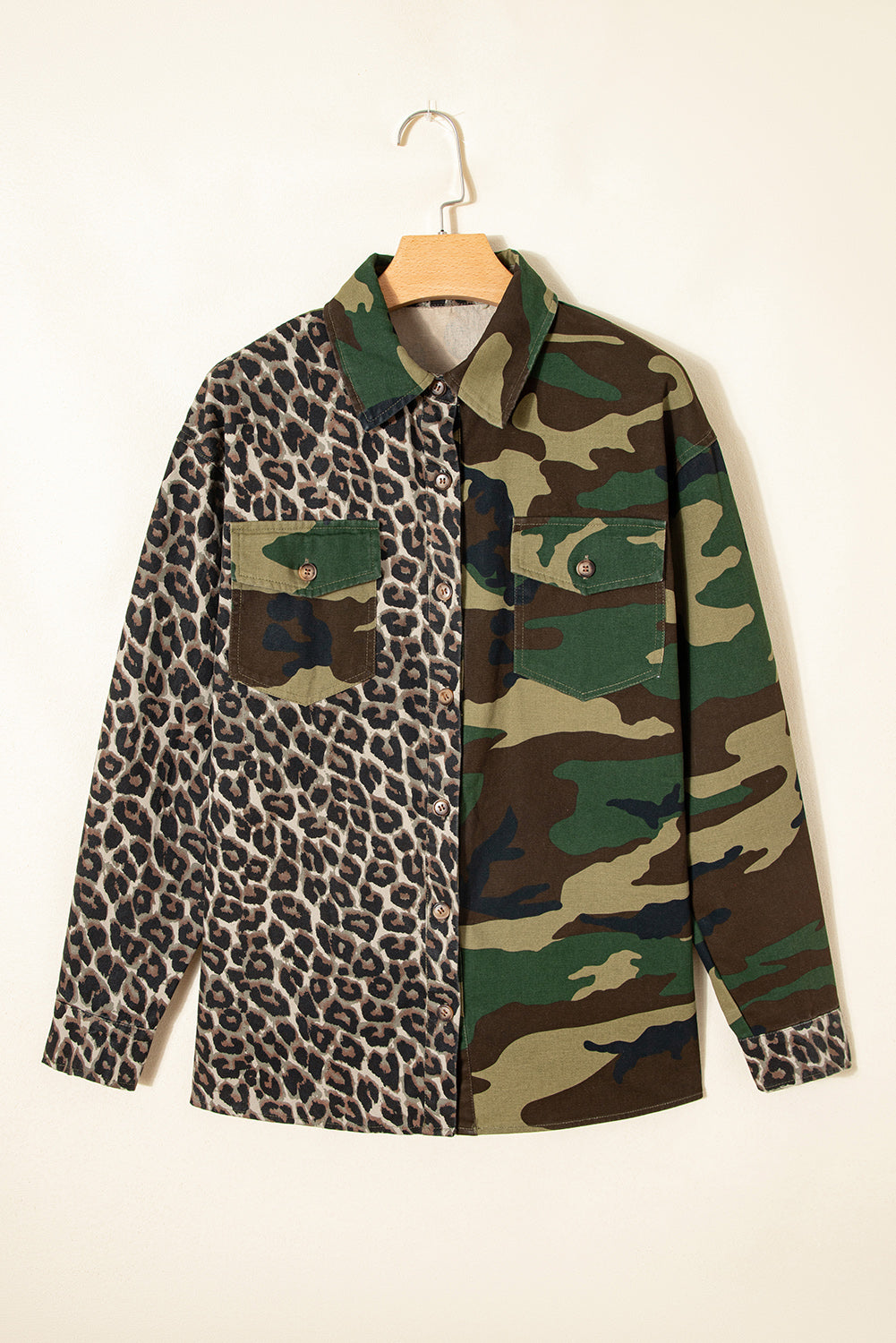 The Wrenley Leopard Camo Oversized Shacket