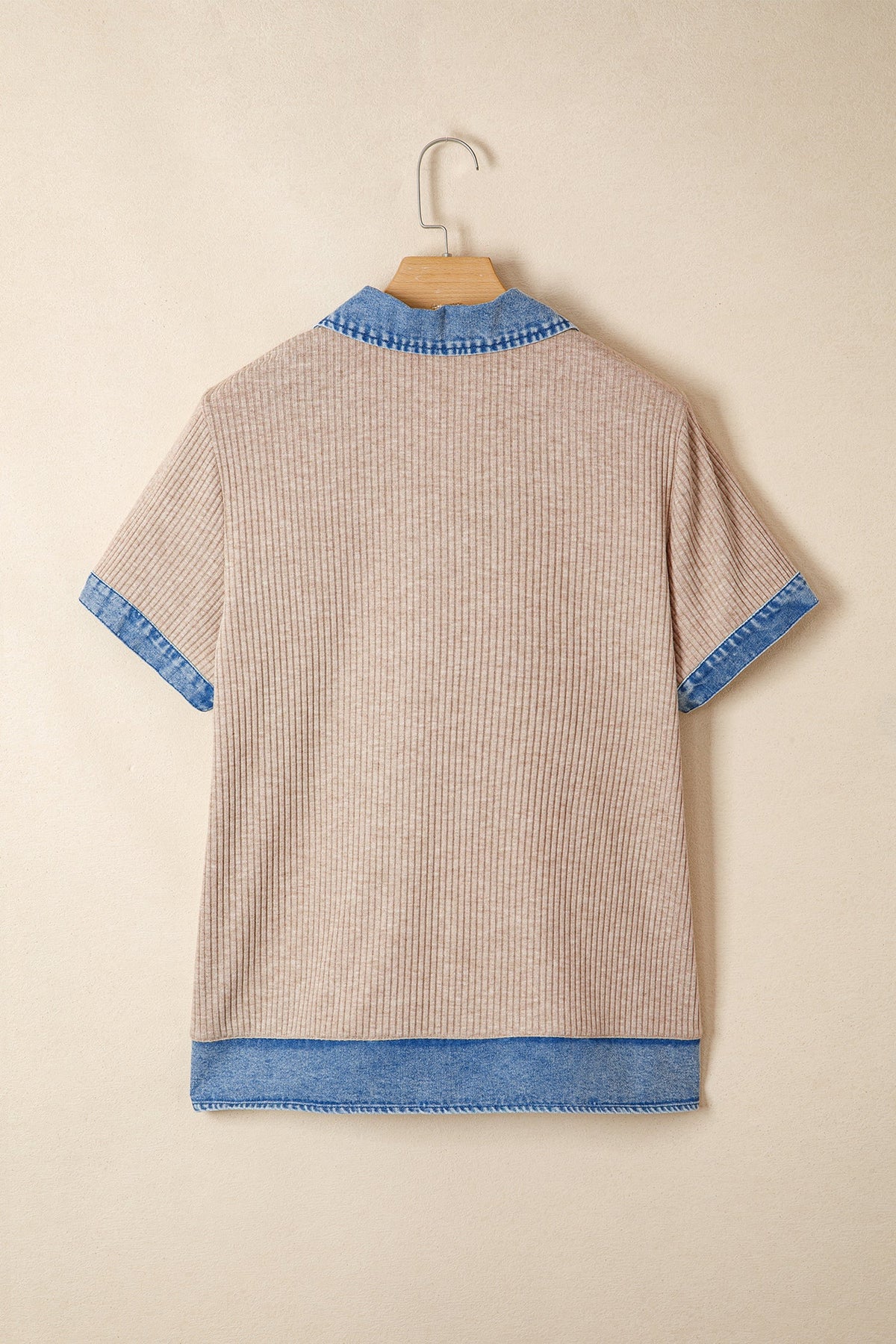 The Aspyn Denim Knit Blouse