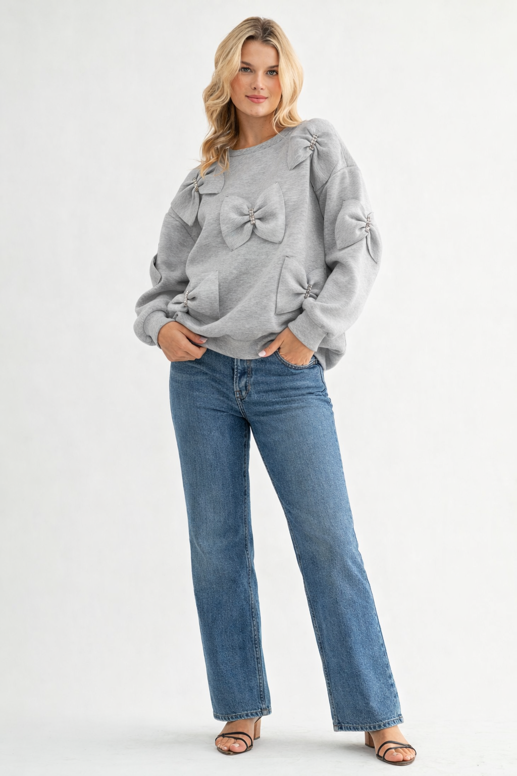 The Betsey French Scuba Ribbon Bow Top