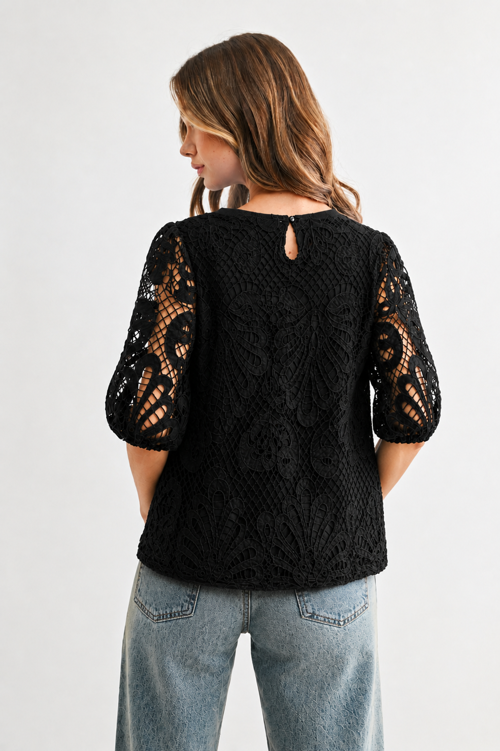 The Lily Woven Lace Top