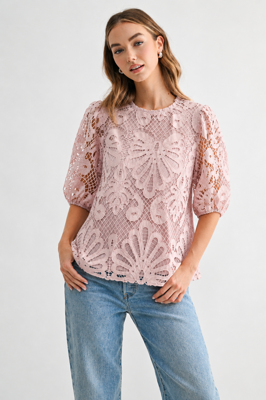 The Lily Woven Lace Top