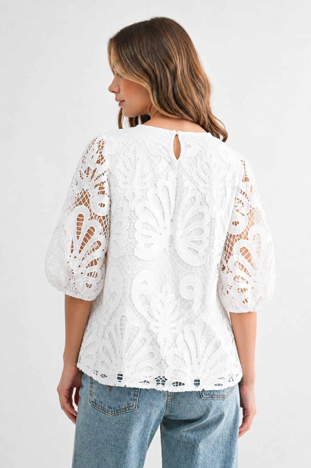 The Lily Woven Lace Top