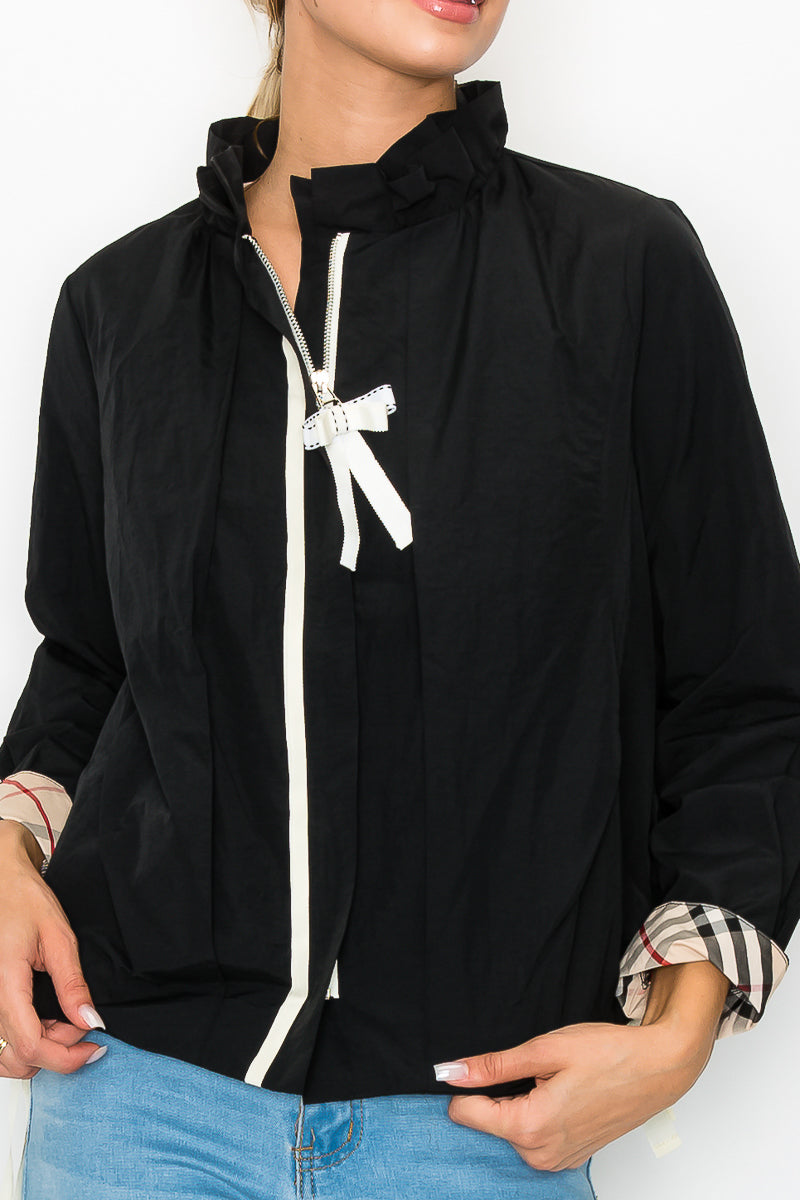 The Melody Woven Jacket with Plaid Inside Lining