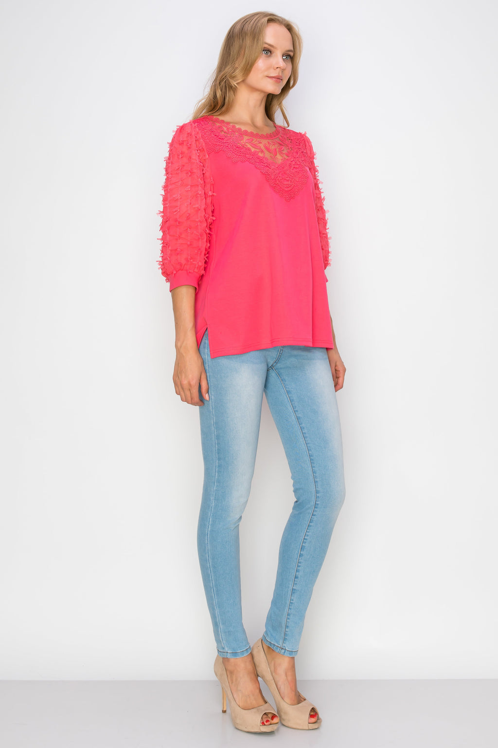 The Renae Lace Pointe Knit Top