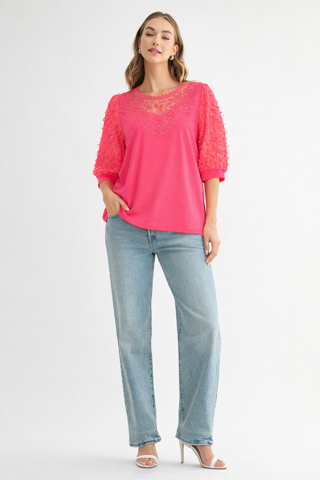 The Renae Lace Pointe Knit Top