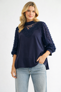 The Renae Lace Pointe Knit Top