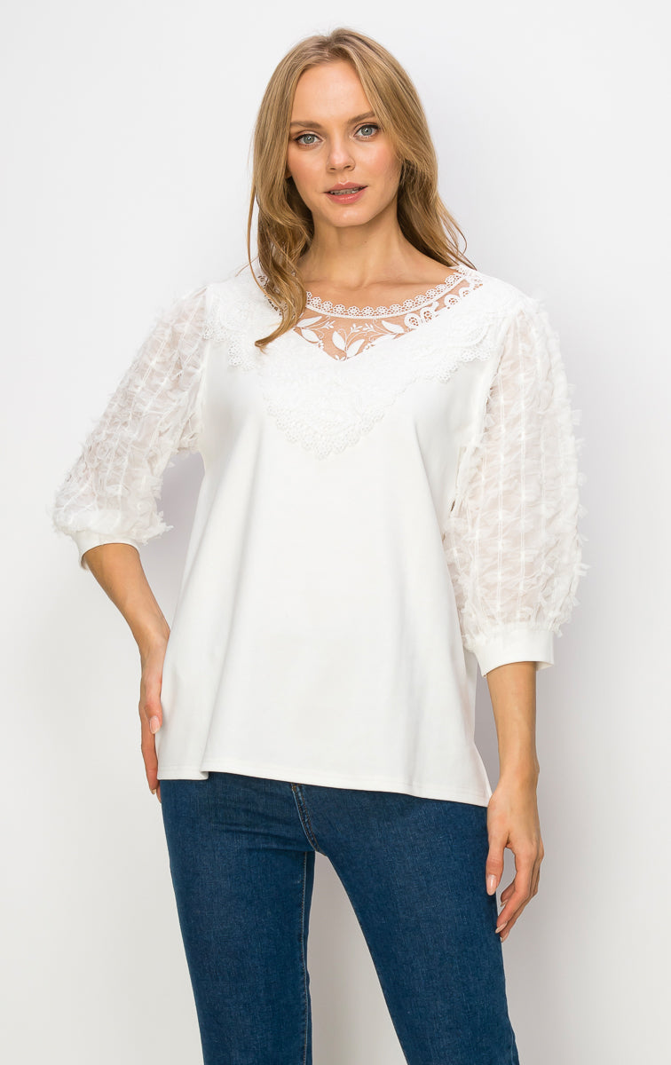The Kensington Lace Knit Top
