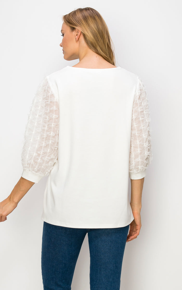 The Renae Lace Pointe Knit Top