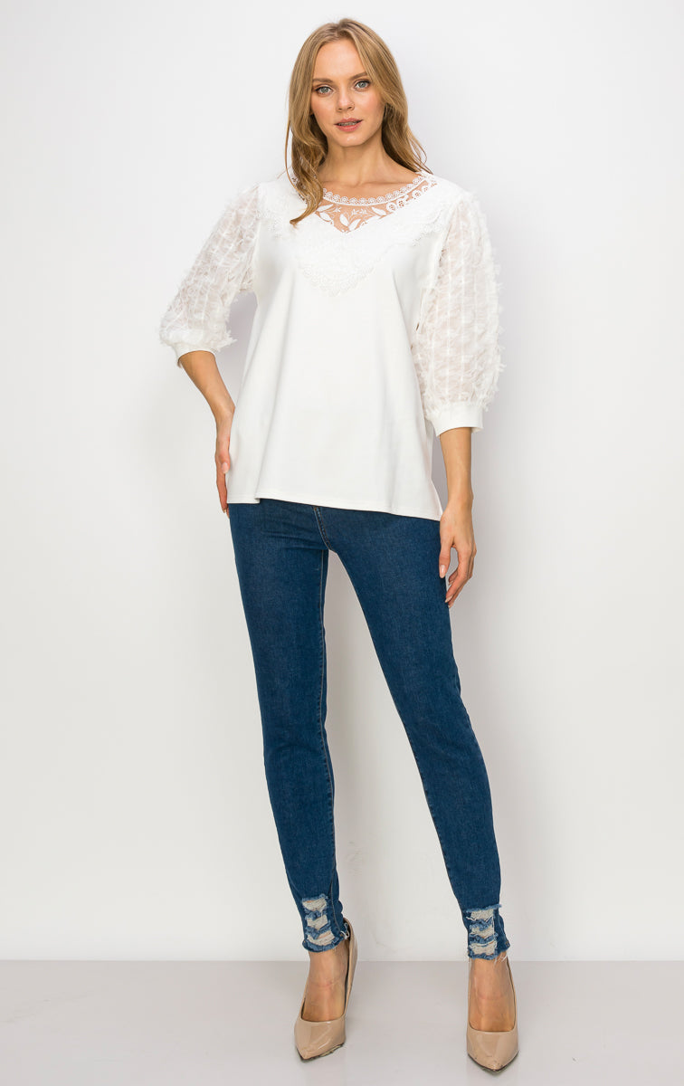 The Kensington Lace Knit Top