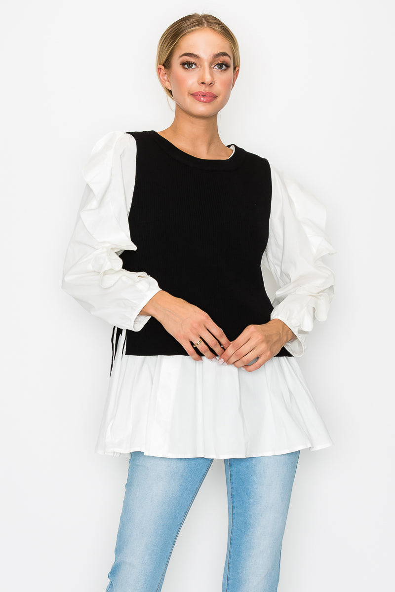 The Wrenley Ruffle Layered Top