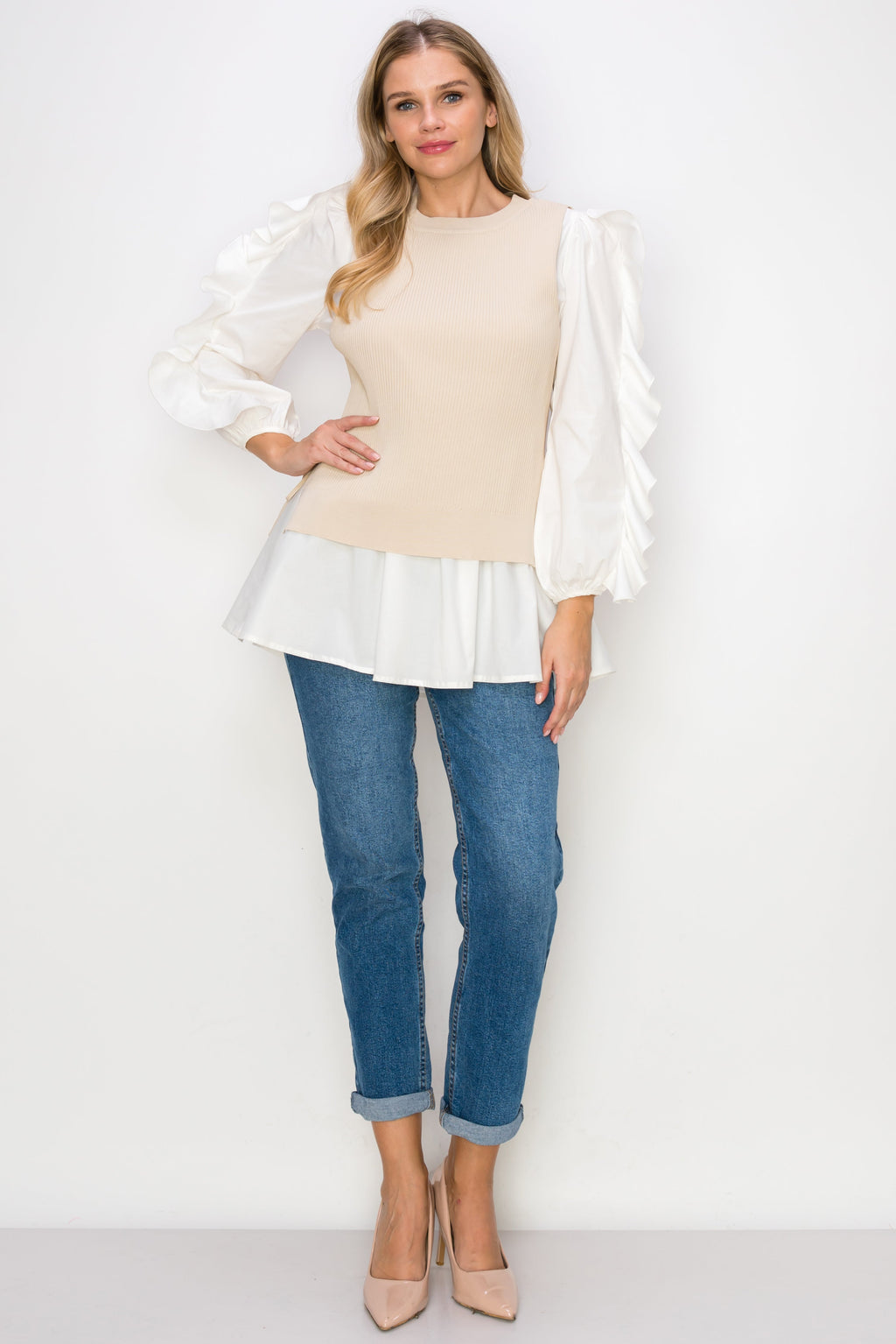 The Wrenley Ruffle Layered Top