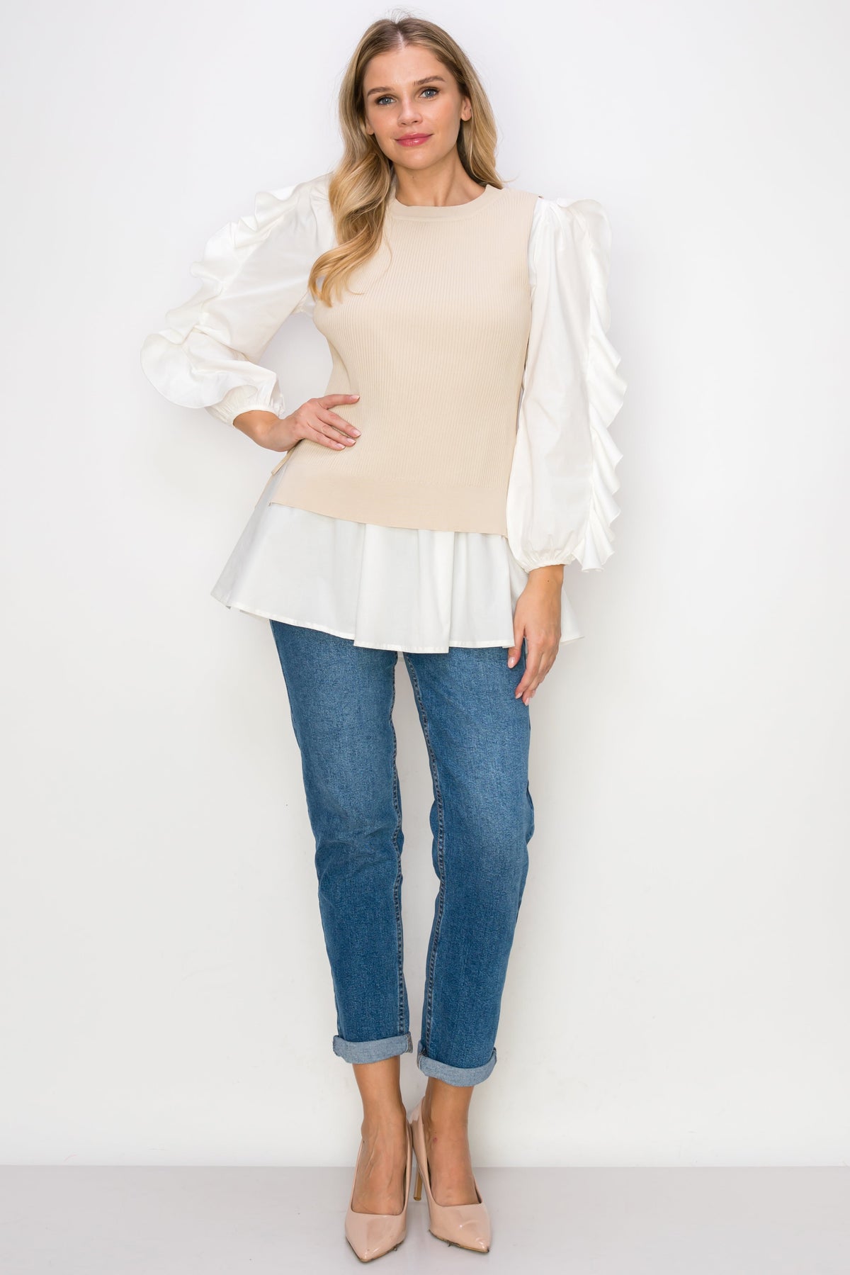 The Wrenley Ruffle Layered Top