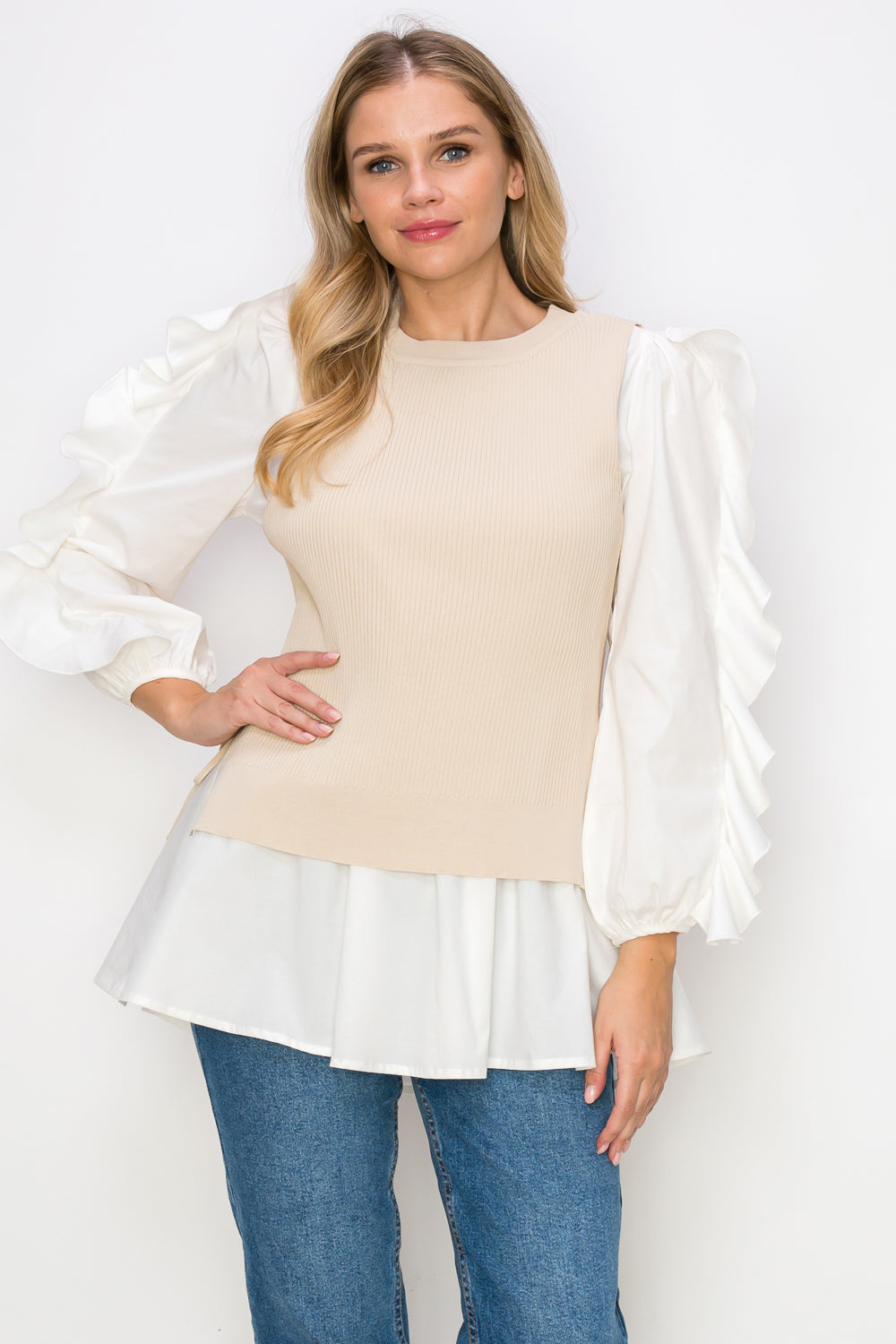 The Wrenley Ruffle Layered Top