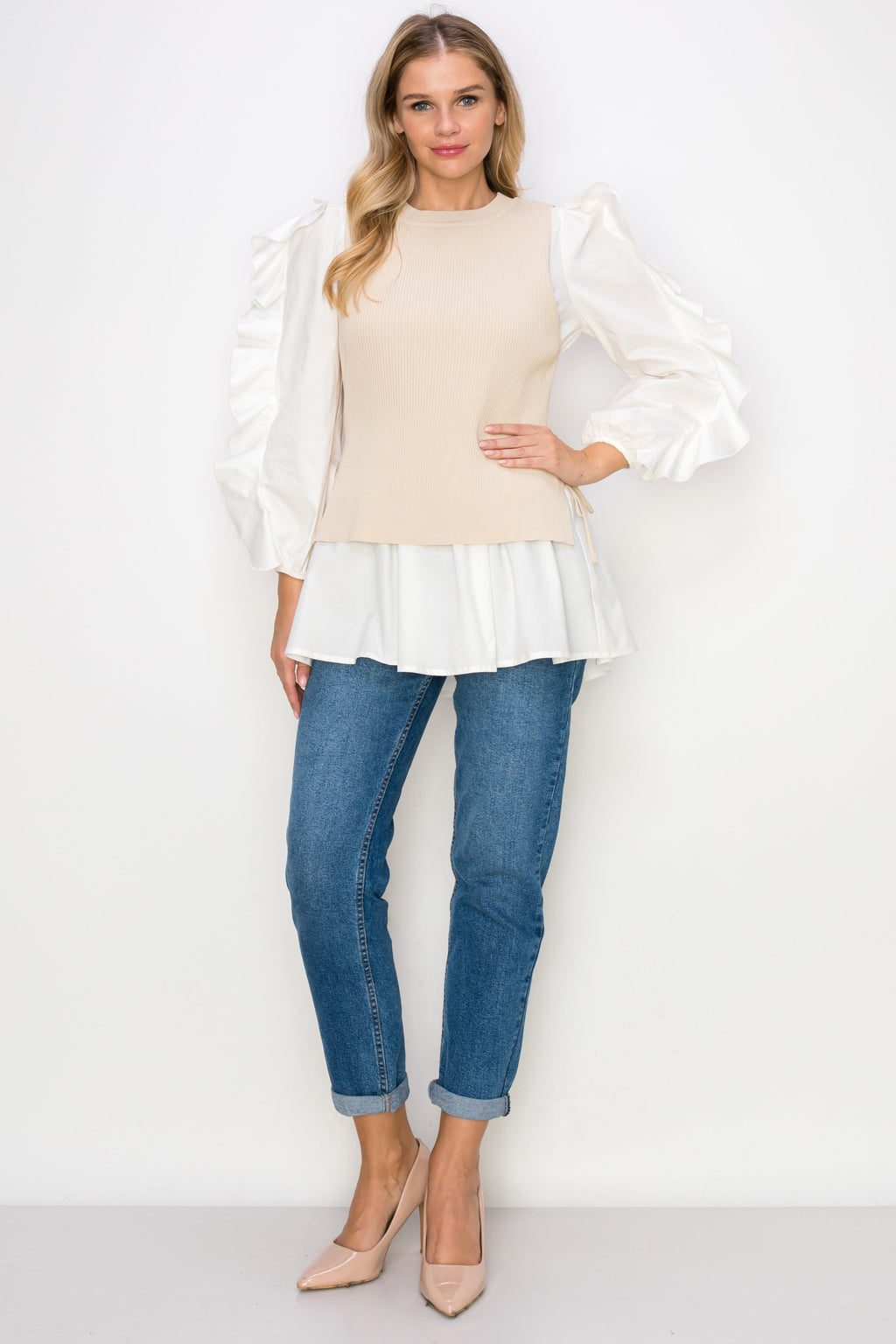 The Wrenley Ruffle Layered Top