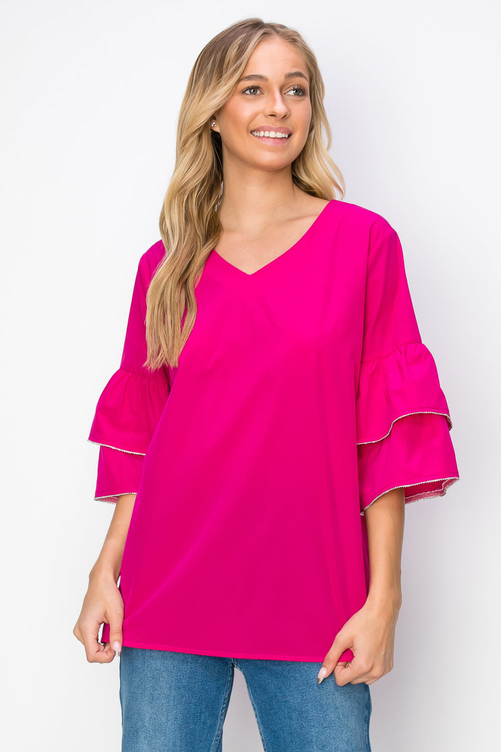 The Wesenia Ruffle Sleeve Top