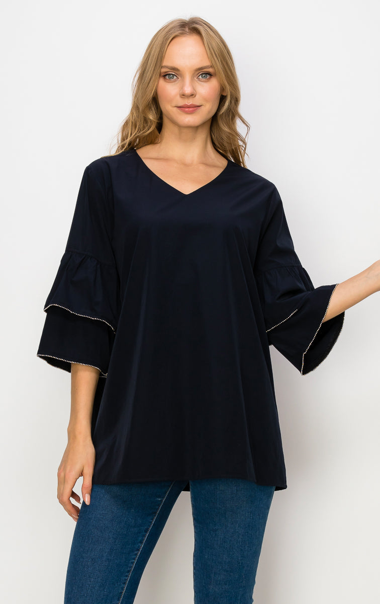 The Wesenia Ruffle Sleeve Top