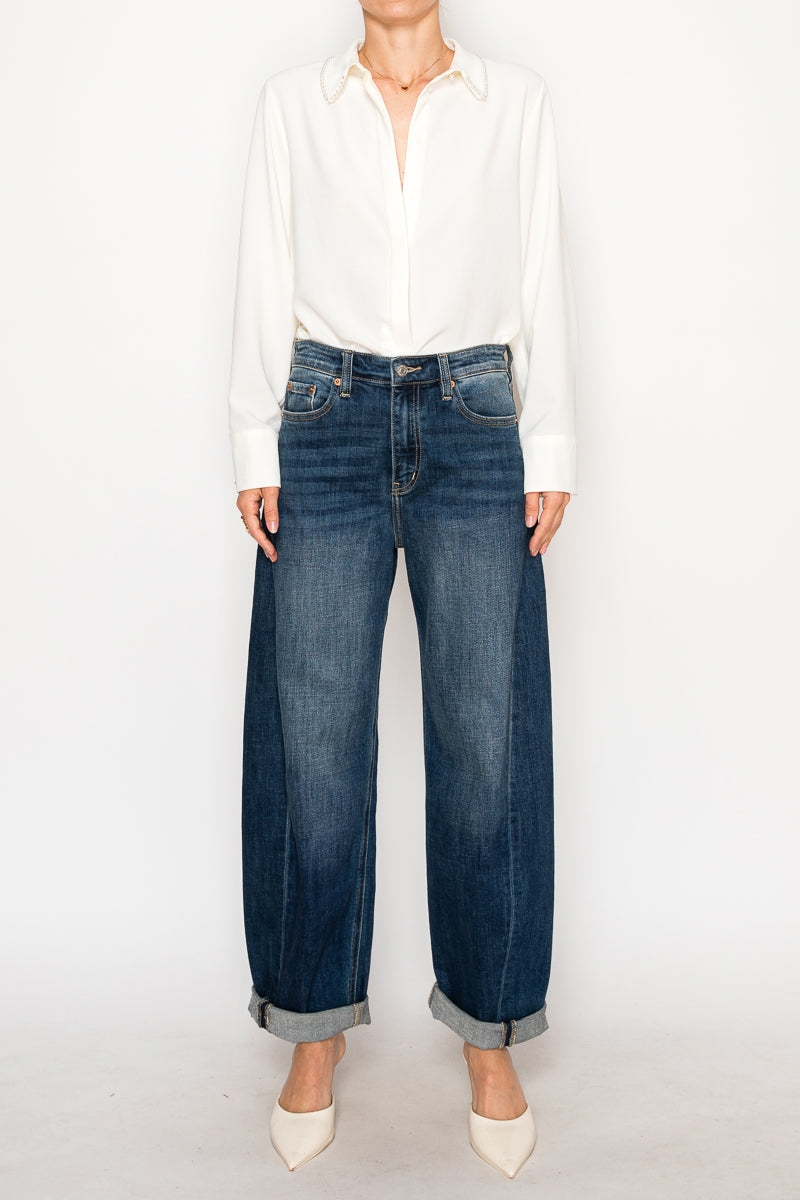 The Kingsley High Rise Barrel Jeans