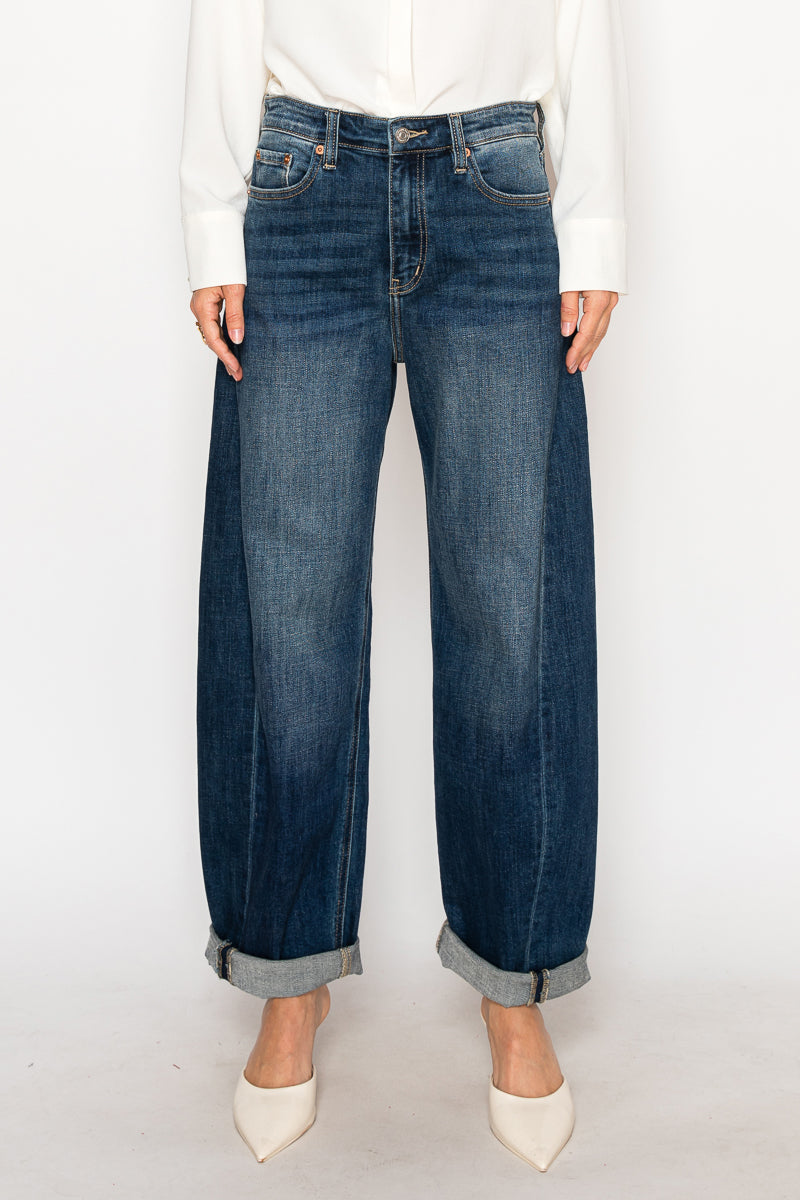 The Kingsley High Rise Barrel Jeans