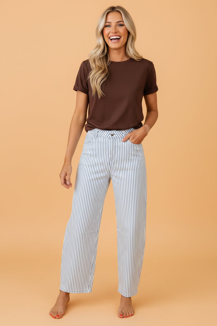 The Olivia Stripe Denim Jeans