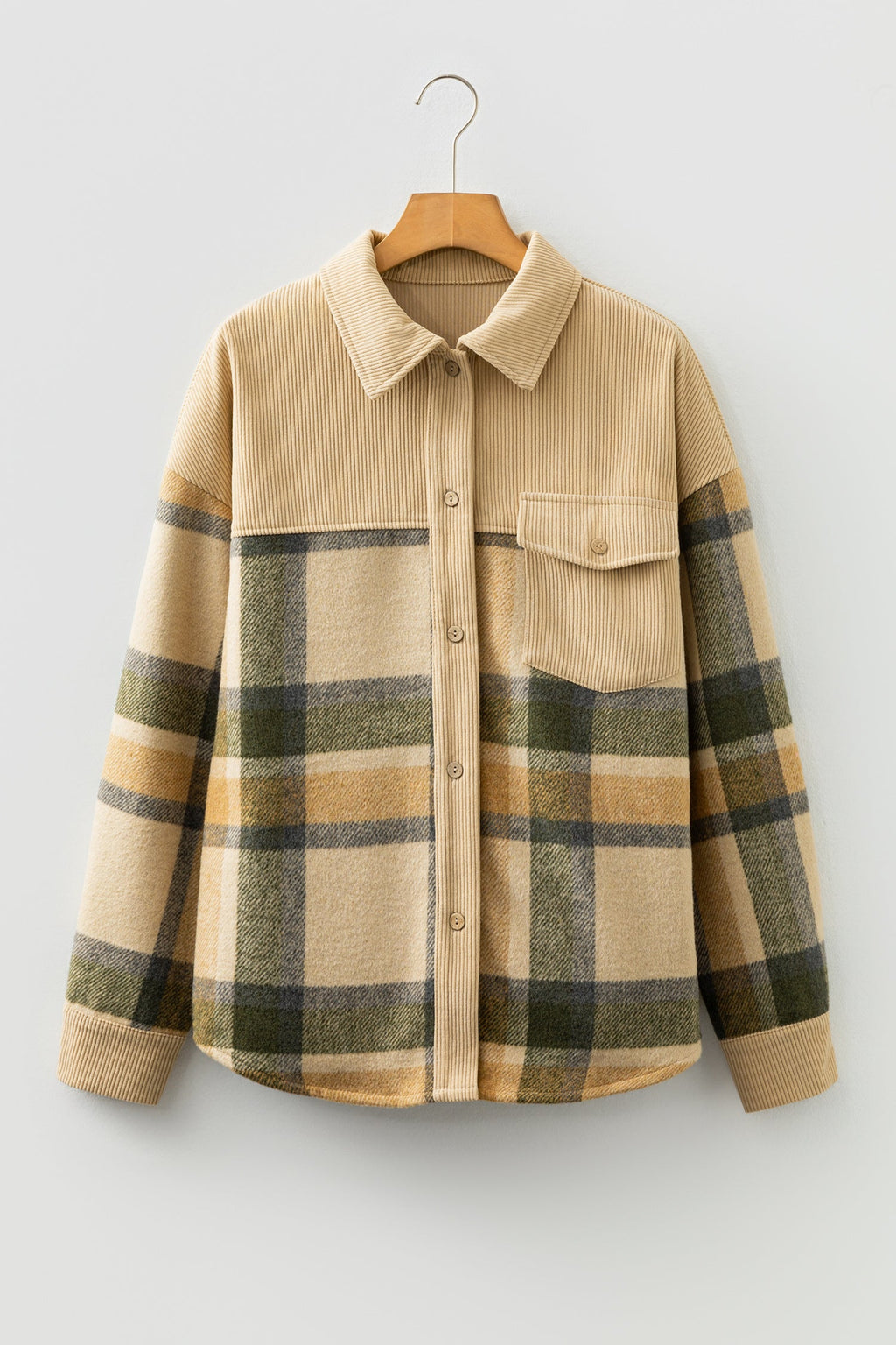 The Hattie Skye Plaid Corduroy Shacket