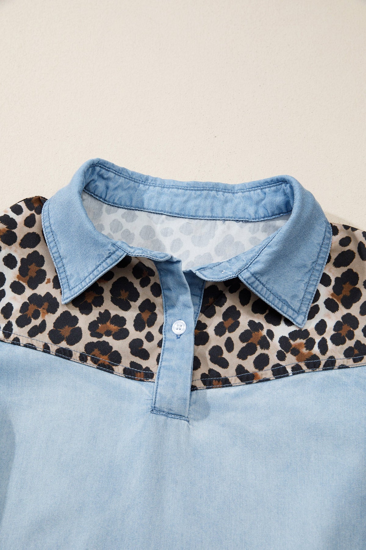 The Emilia Denim Leopard Dress