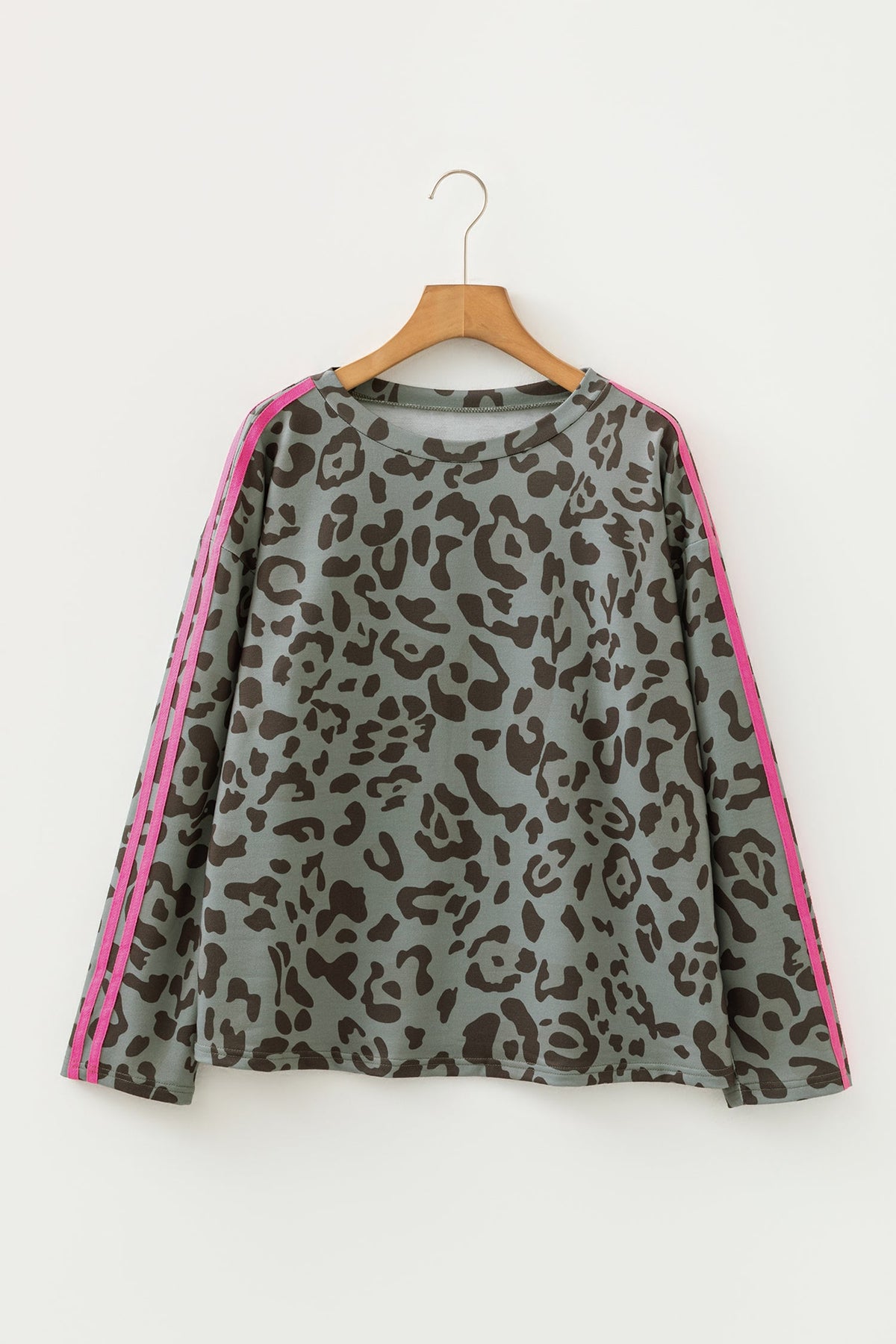 The Clara Leopard Varsity Stripe Top