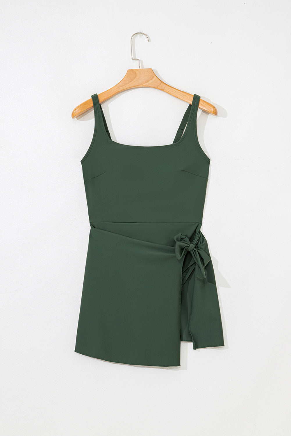 The Waverly Wrap Tie Waist Square Neck Swim Dress
