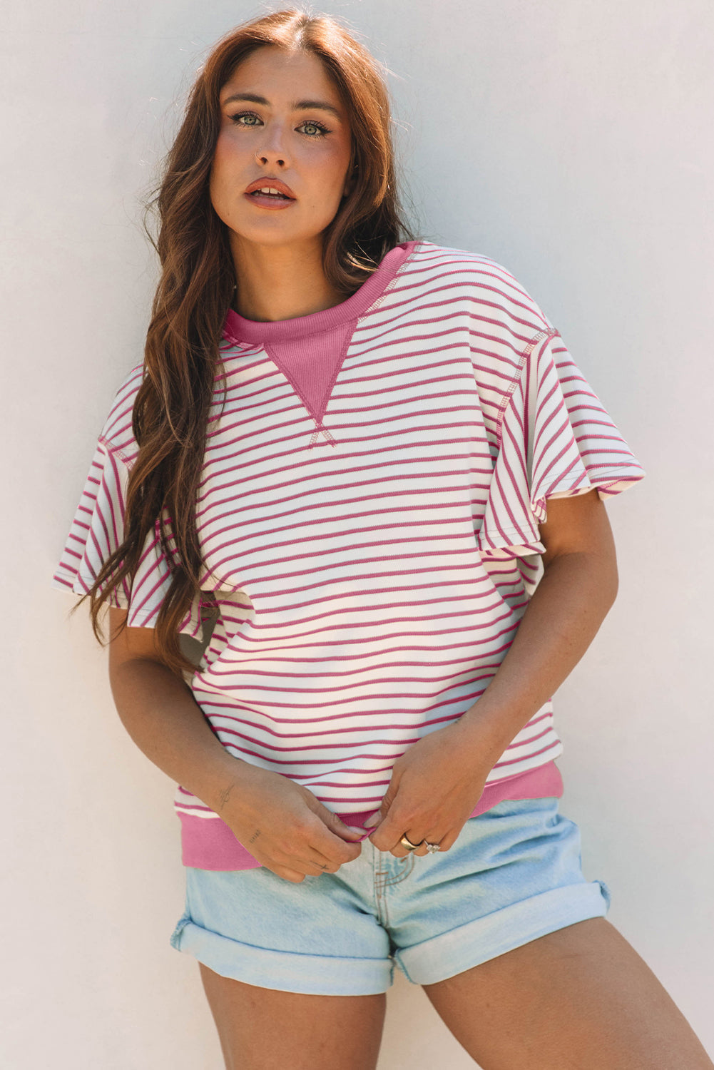 The Fiona Stripe Ruffle Top