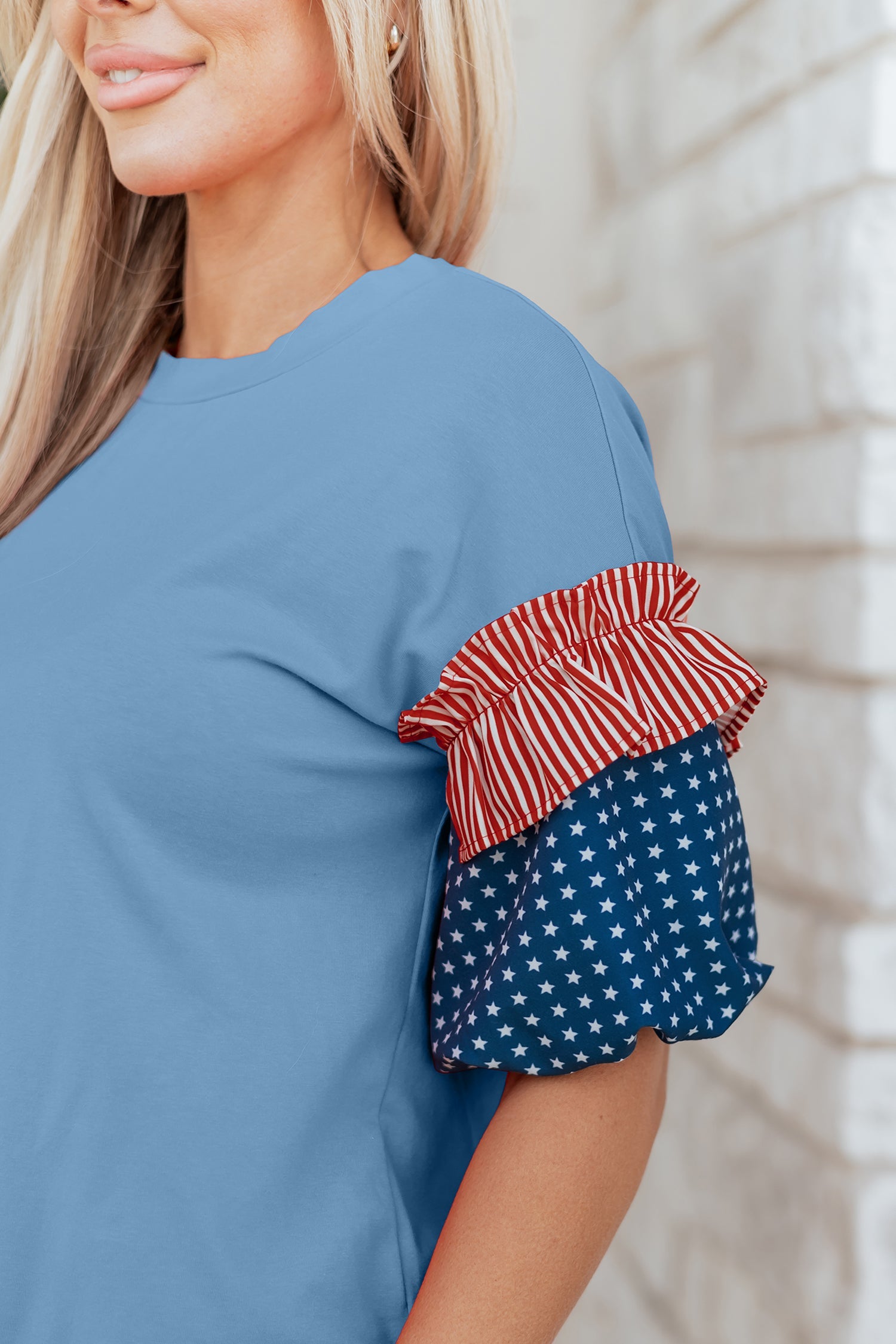 The Avery Patriotic Puff Sleeve Top