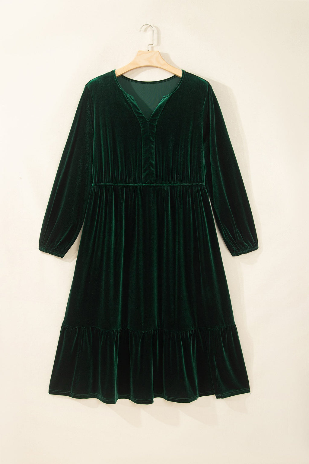 The Frosted Evergreen Velvet Maxi Dress