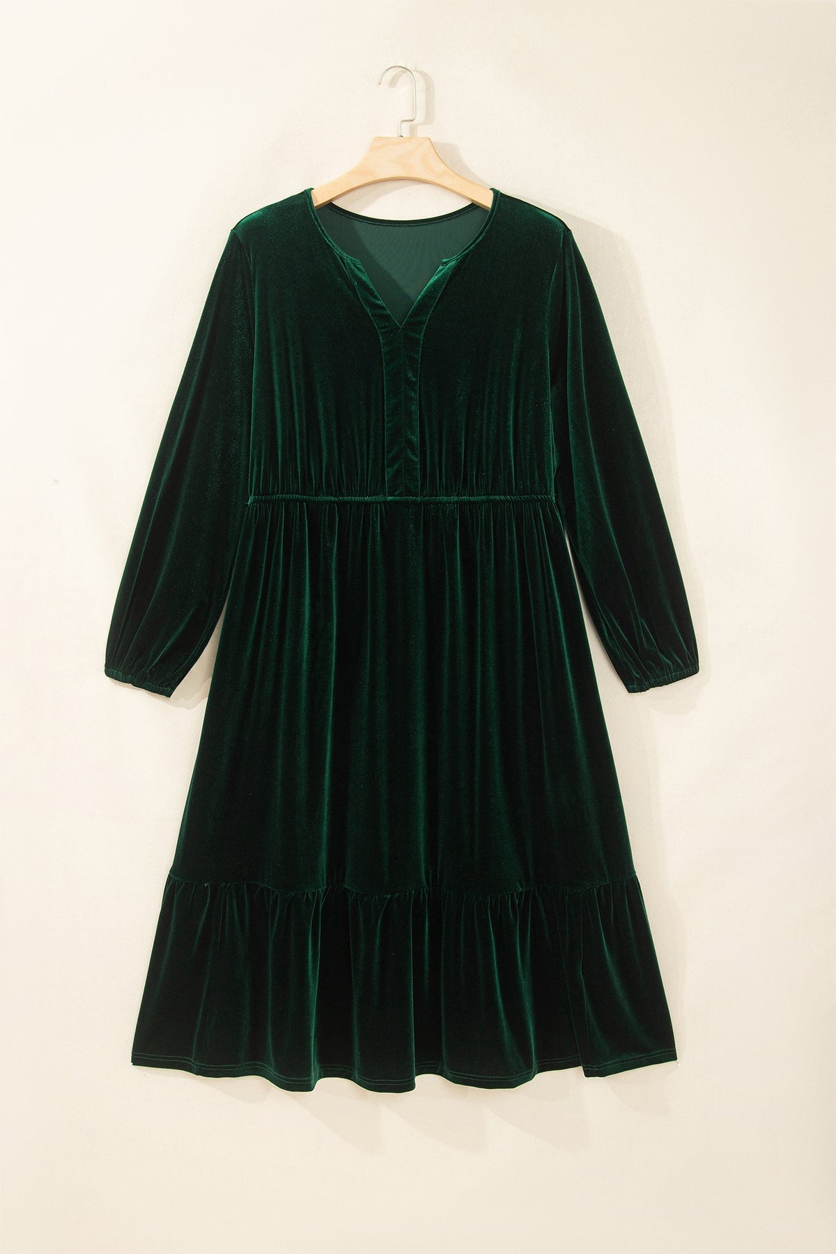 The Frosted Evergreen Velvet Maxi Dress