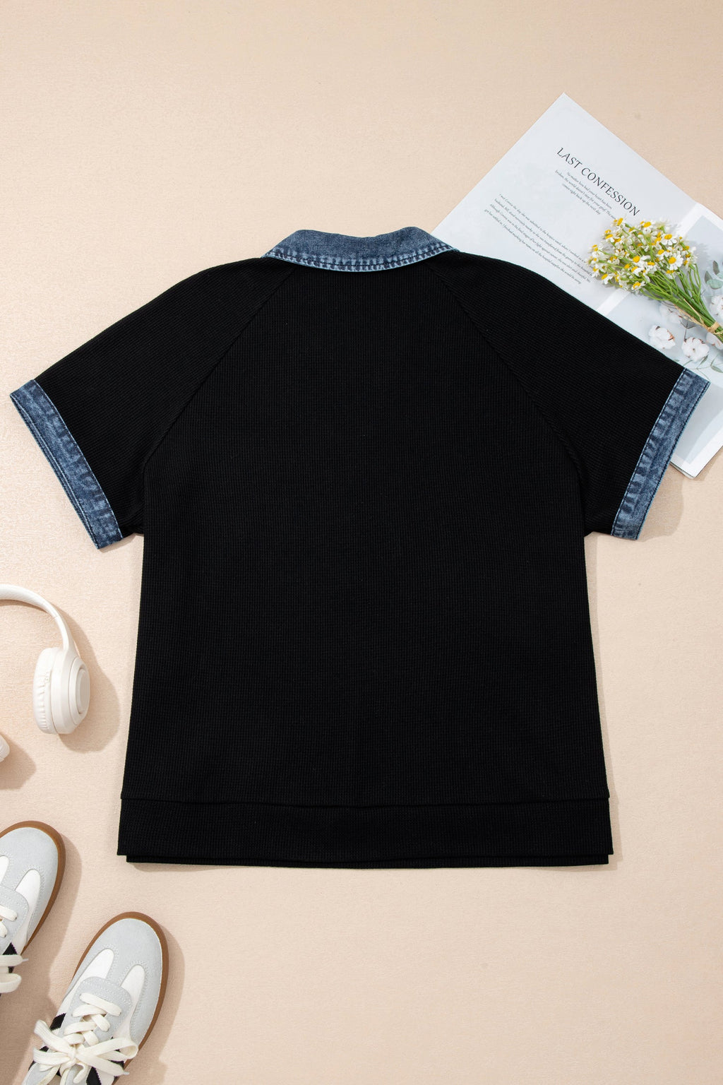 The Delaney Denim Polo Tee