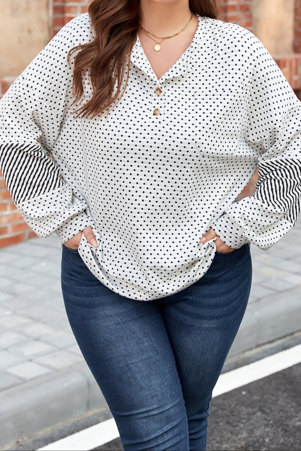 The Emma Polka Dot Stripe Top