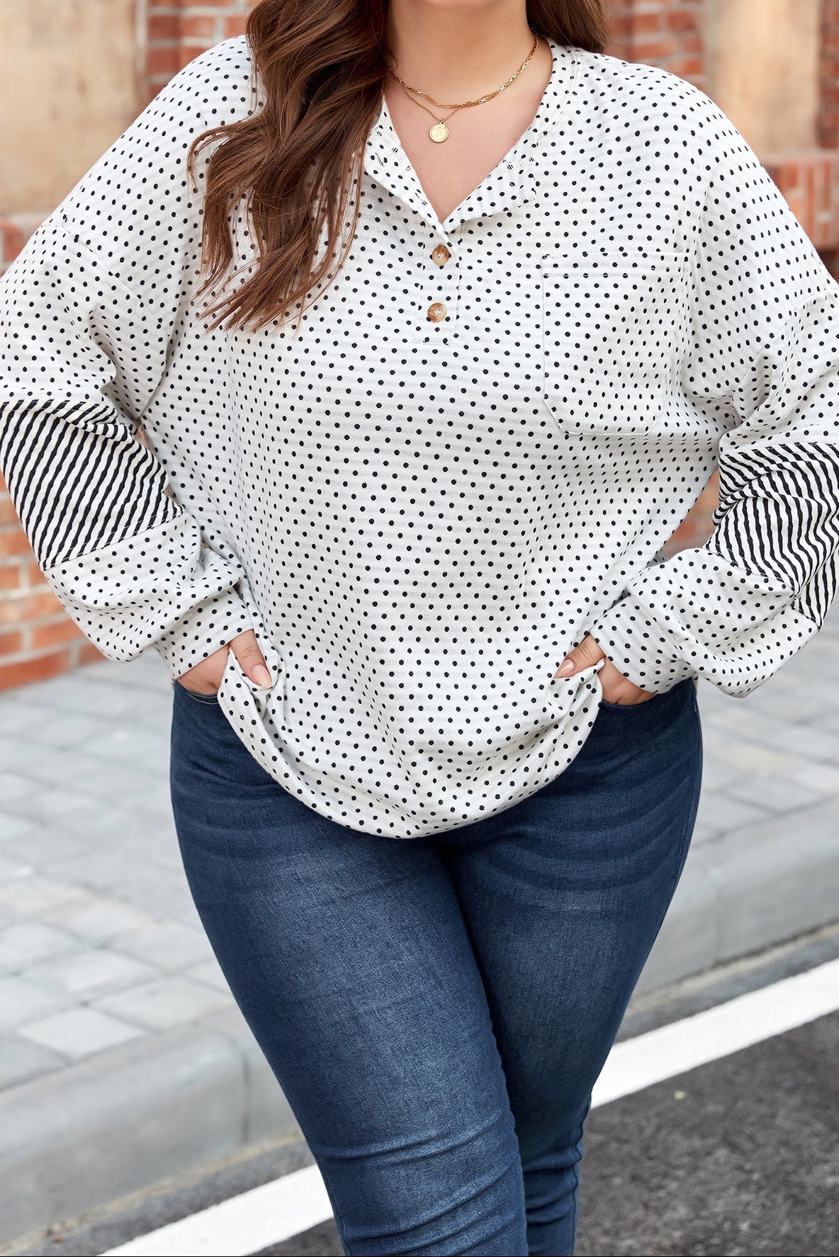 The Emma Polka Dot Stripe Top