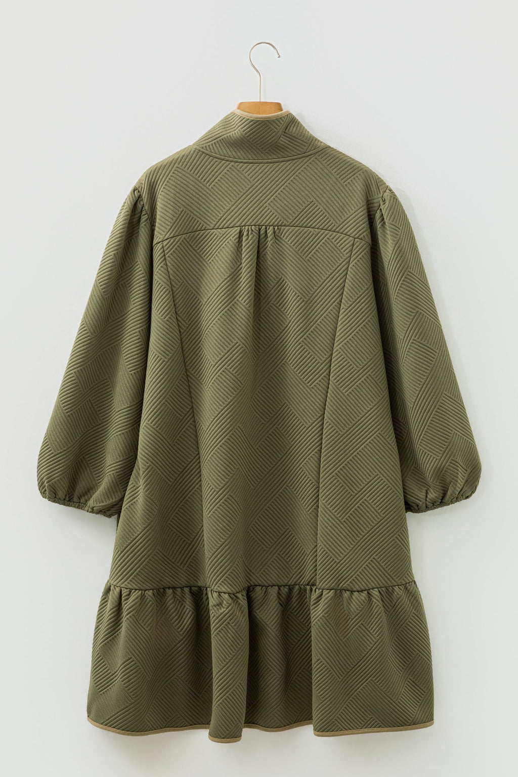 The Olive Textured Half Zip Dress