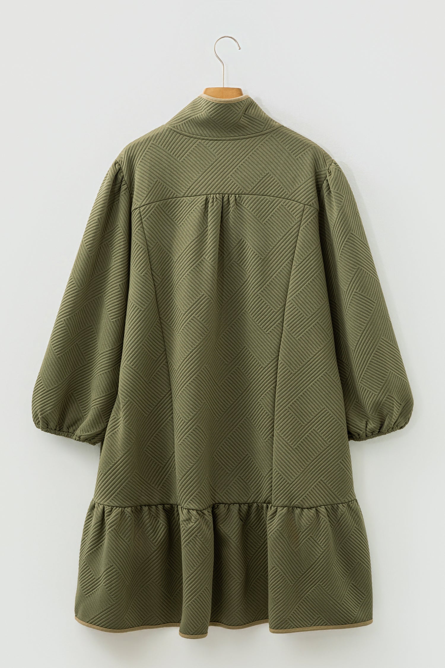 The Olive Textured Half Zip Dress
