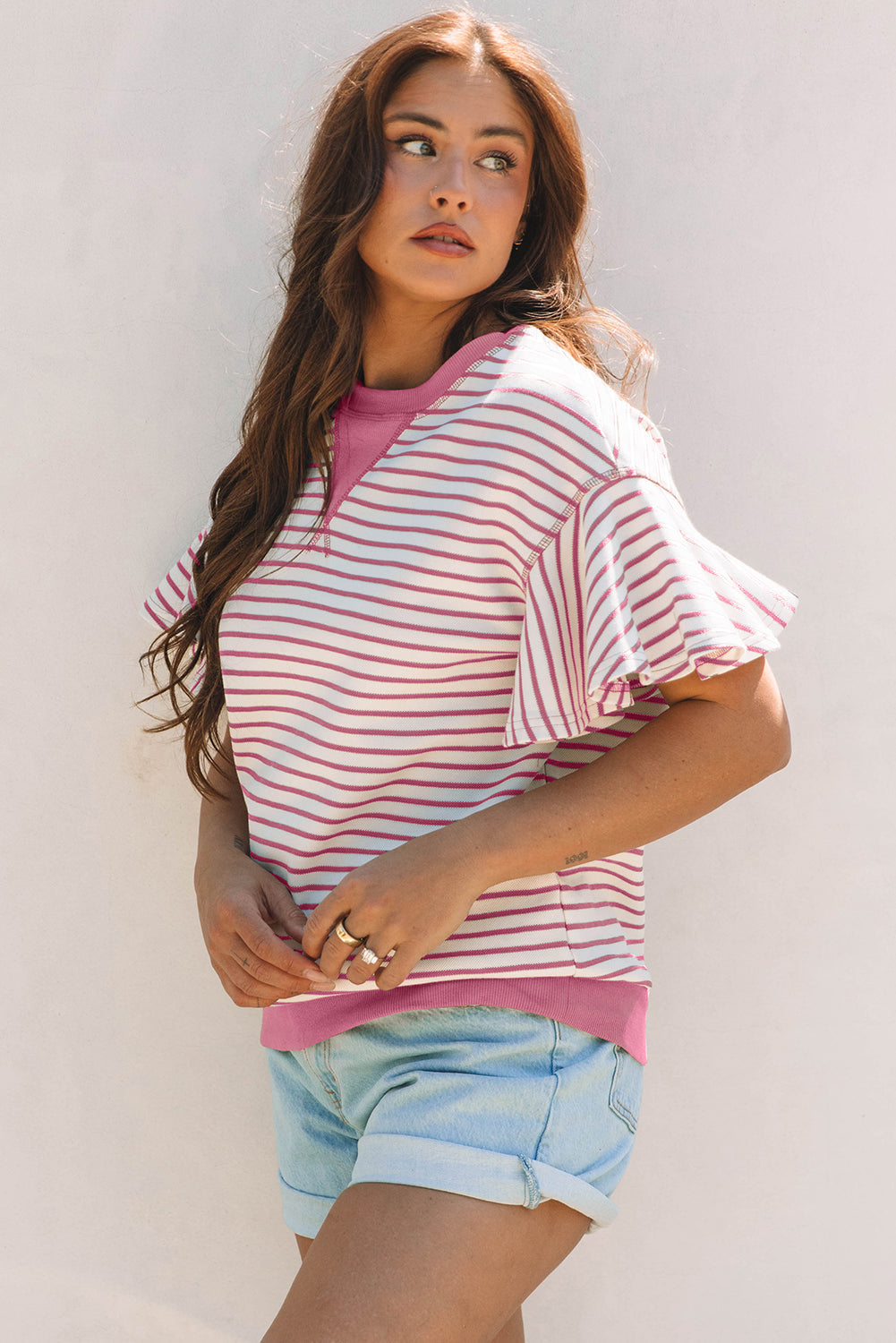 The Fiona Stripe Ruffle Top
