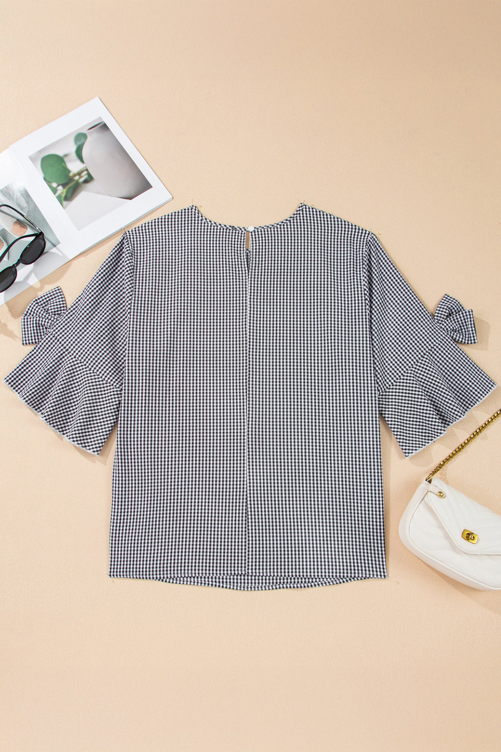 The Addison Mae Gingham Bow Top